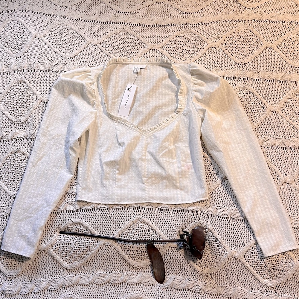 Topshop long sleeve crop top